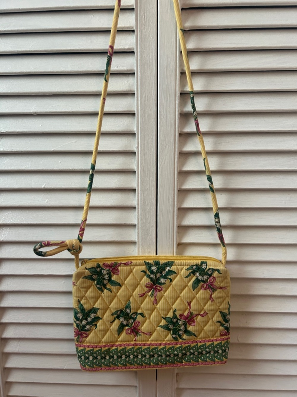 Quilted Floral Crossbody Bag in Yellow Vintage Vera Bradley